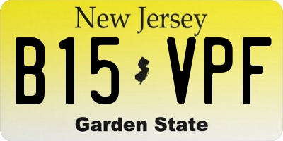NJ license plate B15VPF