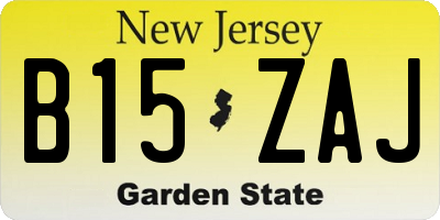 NJ license plate B15ZAJ