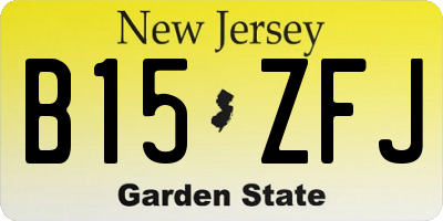 NJ license plate B15ZFJ