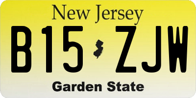 NJ license plate B15ZJW