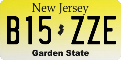 NJ license plate B15ZZE