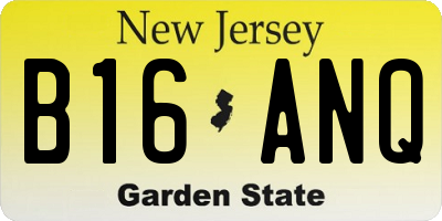 NJ license plate B16ANQ