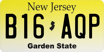 NJ license plate B16AQP