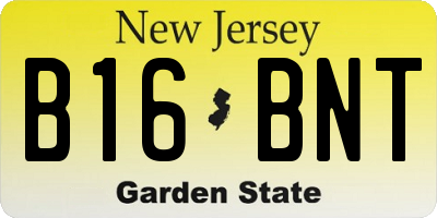 NJ license plate B16BNT