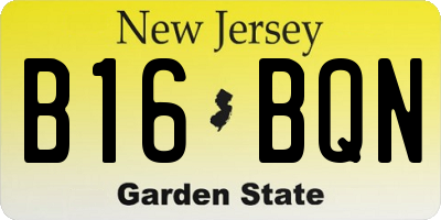NJ license plate B16BQN
