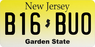 NJ license plate B16BUO
