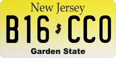 NJ license plate B16CCO
