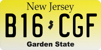 NJ license plate B16CGF