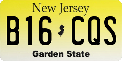 NJ license plate B16CQS