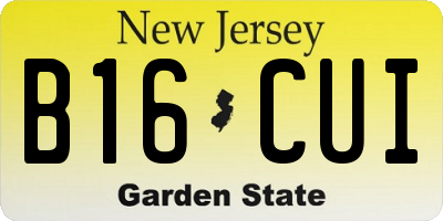 NJ license plate B16CUI