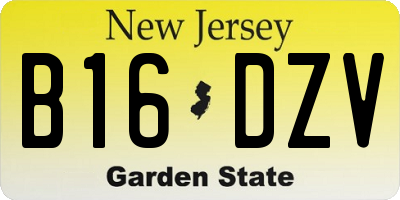 NJ license plate B16DZV