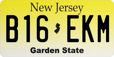 NJ license plate B16EKM