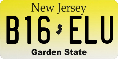 NJ license plate B16ELU