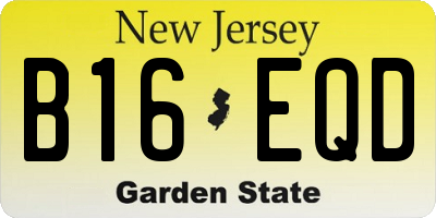 NJ license plate B16EQD
