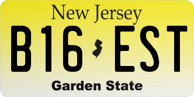 NJ license plate B16EST