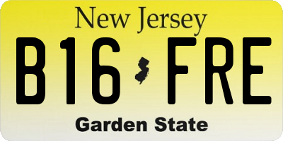 NJ license plate B16FRE