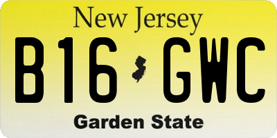 NJ license plate B16GWC