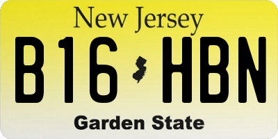 NJ license plate B16HBN