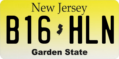 NJ license plate B16HLN