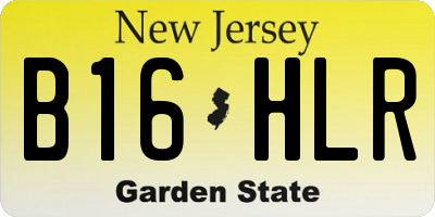 NJ license plate B16HLR