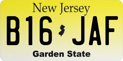 NJ license plate B16JAF
