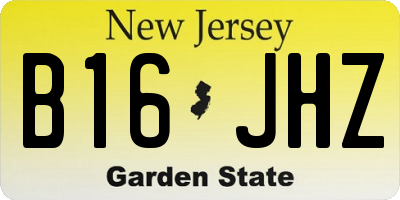 NJ license plate B16JHZ