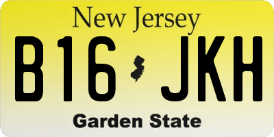 NJ license plate B16JKH