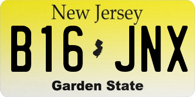 NJ license plate B16JNX