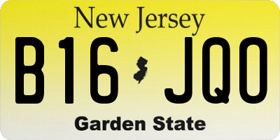 NJ license plate B16JQO