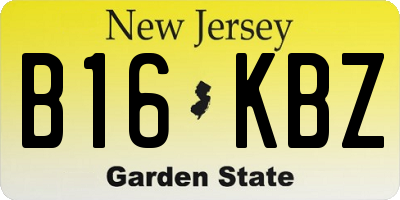 NJ license plate B16KBZ