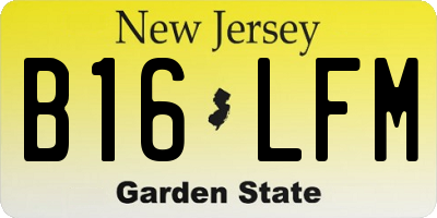 NJ license plate B16LFM