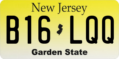 NJ license plate B16LQQ