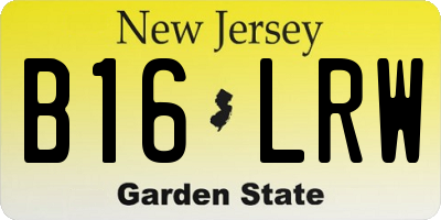 NJ license plate B16LRW