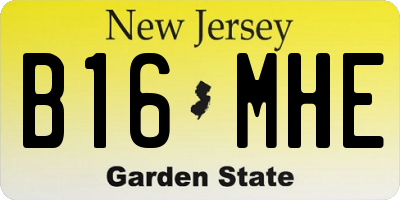 NJ license plate B16MHE