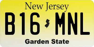 NJ license plate B16MNL