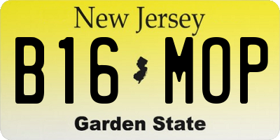 NJ license plate B16MOP