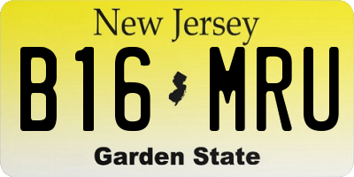 NJ license plate B16MRU