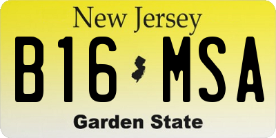 NJ license plate B16MSA