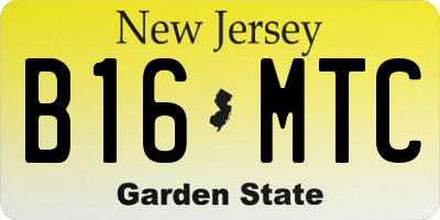 NJ license plate B16MTC