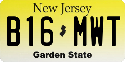 NJ license plate B16MWT