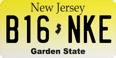 NJ license plate B16NKE