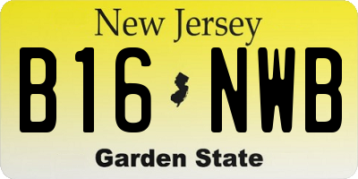 NJ license plate B16NWB