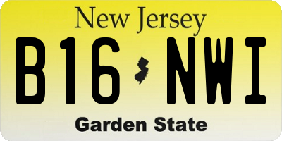 NJ license plate B16NWI