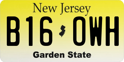 NJ license plate B16OWH