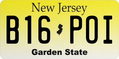 NJ license plate B16POI