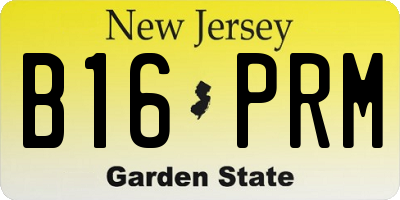 NJ license plate B16PRM