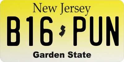 NJ license plate B16PUN