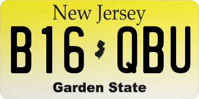 NJ license plate B16QBU