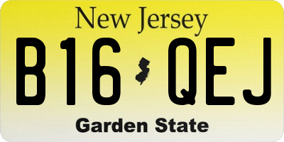 NJ license plate B16QEJ
