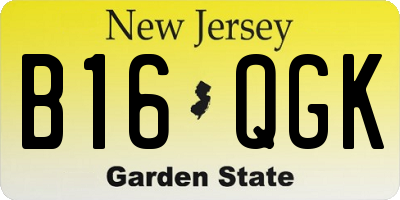 NJ license plate B16QGK